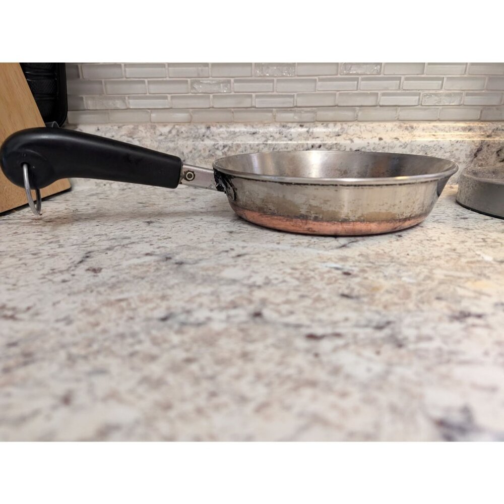 Revere 8" Stainless Steel & Copper Frying Pan With Black Handle Rome 85